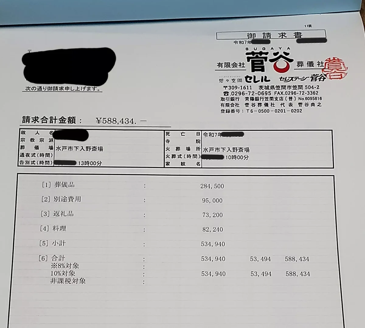 水戸市斎場（下入野斎場）で行った家族葬の口コミ